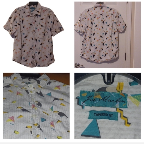 💙🌺Men's Toucan Print Shirt - Multicolor - Picture 1 of 8
